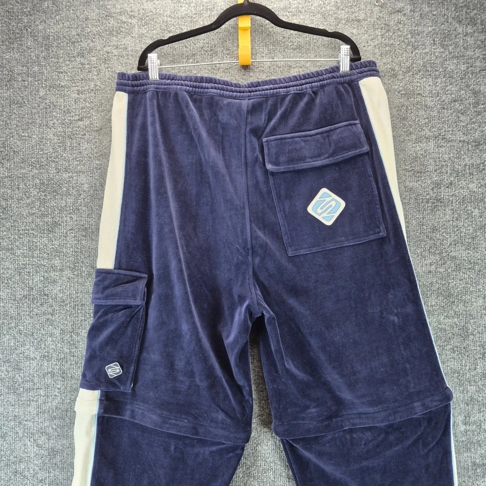 Snoop 213 Convertible Pants Velour Zip Off XL Navy‎ Blue Mens